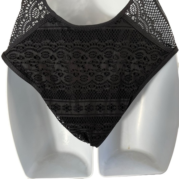 BECCA Color Play Crochet Lace One-Piece Swimsuit - Picture 7 of 9